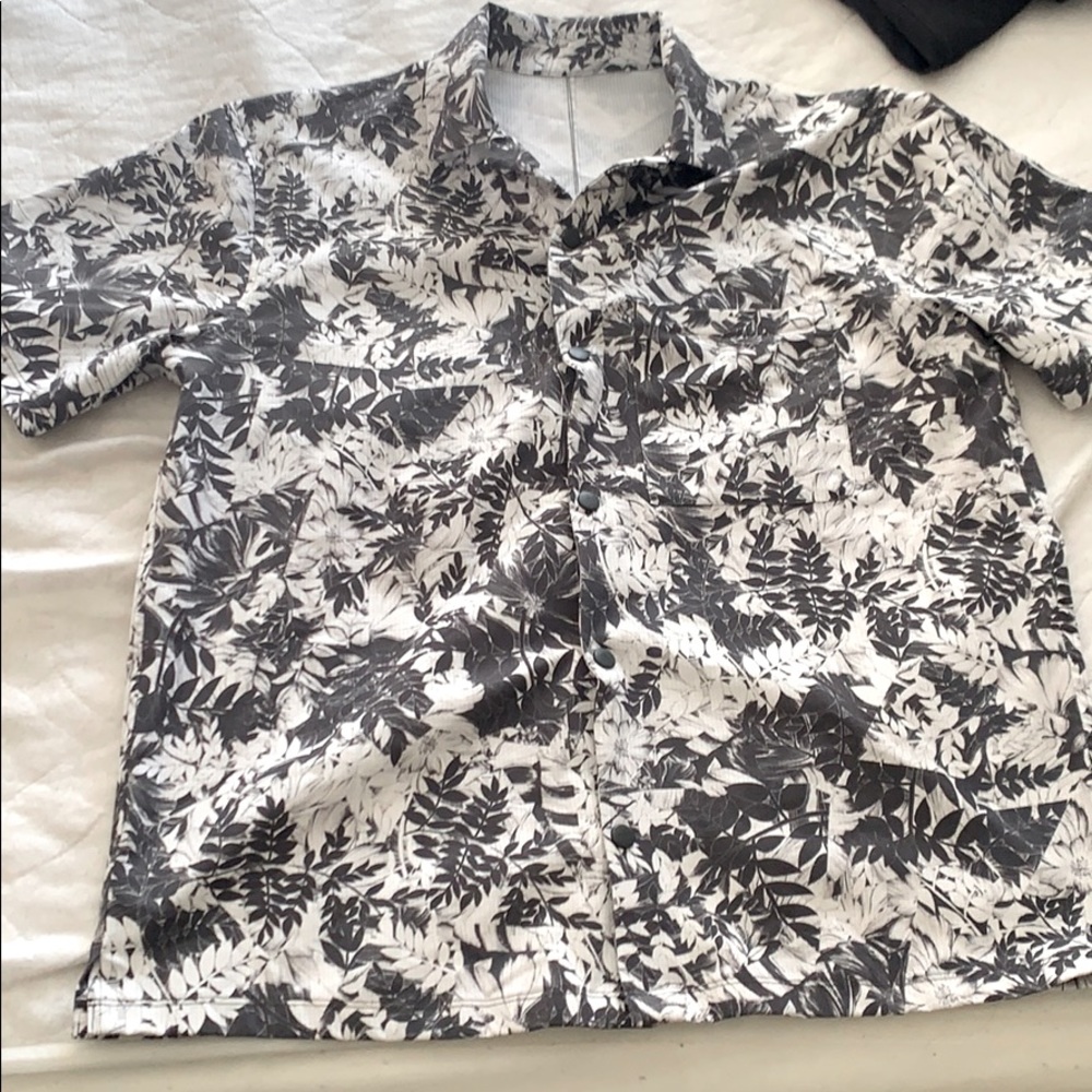 Lululemon floral button up shirt